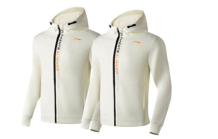 Li-Ning Fitness Series Letter Print Zip Hoodie 2-Pack Cream White AWDT051-2-PACK