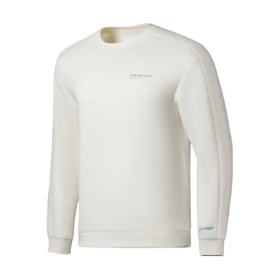 Li-Ning Fitness Series Logo Crewneck Pullover Sweatshirt Men’s Off-White AWDS789-2