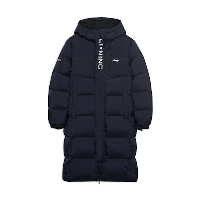 Li-Ning Fitness Series Logo Mid-Length Hooded Down Jacket Black Men’s AYMS413-1