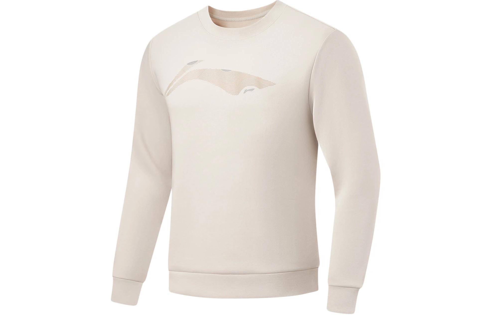 Li-Ning Fitness Series Logo Print Crewneck Sweatshirt Mica Gray AWDU103-2