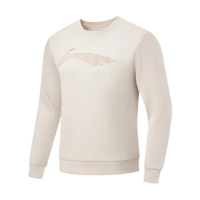 Li-Ning Fitness Series Logo Print Crewneck Sweatshirt Mica Gray AWDU103-2