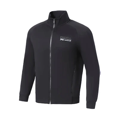 Li-Ning Fitness Series Logo Print Stand Collar Jacket Black () AWDS015-7