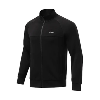 Li-Ning Fitness Series Logo Print Zip-Up Jacket Sweatshirt Black AWDR465-1