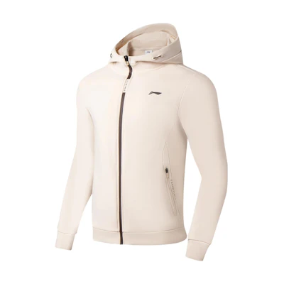 Li-Ning Fitness Series Logo Print Zip-Up Sweatshirt - Swan White AWDSA61-4