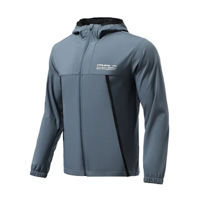 Li-Ning Fitness Series Loose Fit Letter-Pattern Hoodie Jacket Gray Blue AFDR353-3