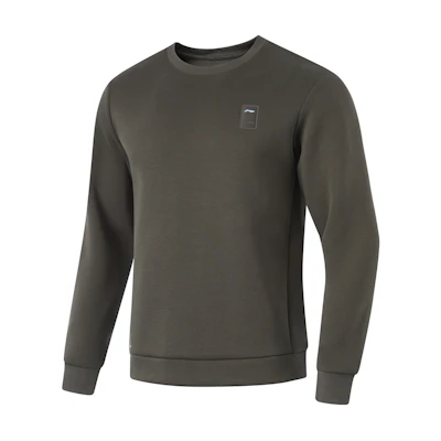Li-Ning Fitness Series Obsidian Gray Crewneck Long-Sleeve Sweatshirt AWDU575-4