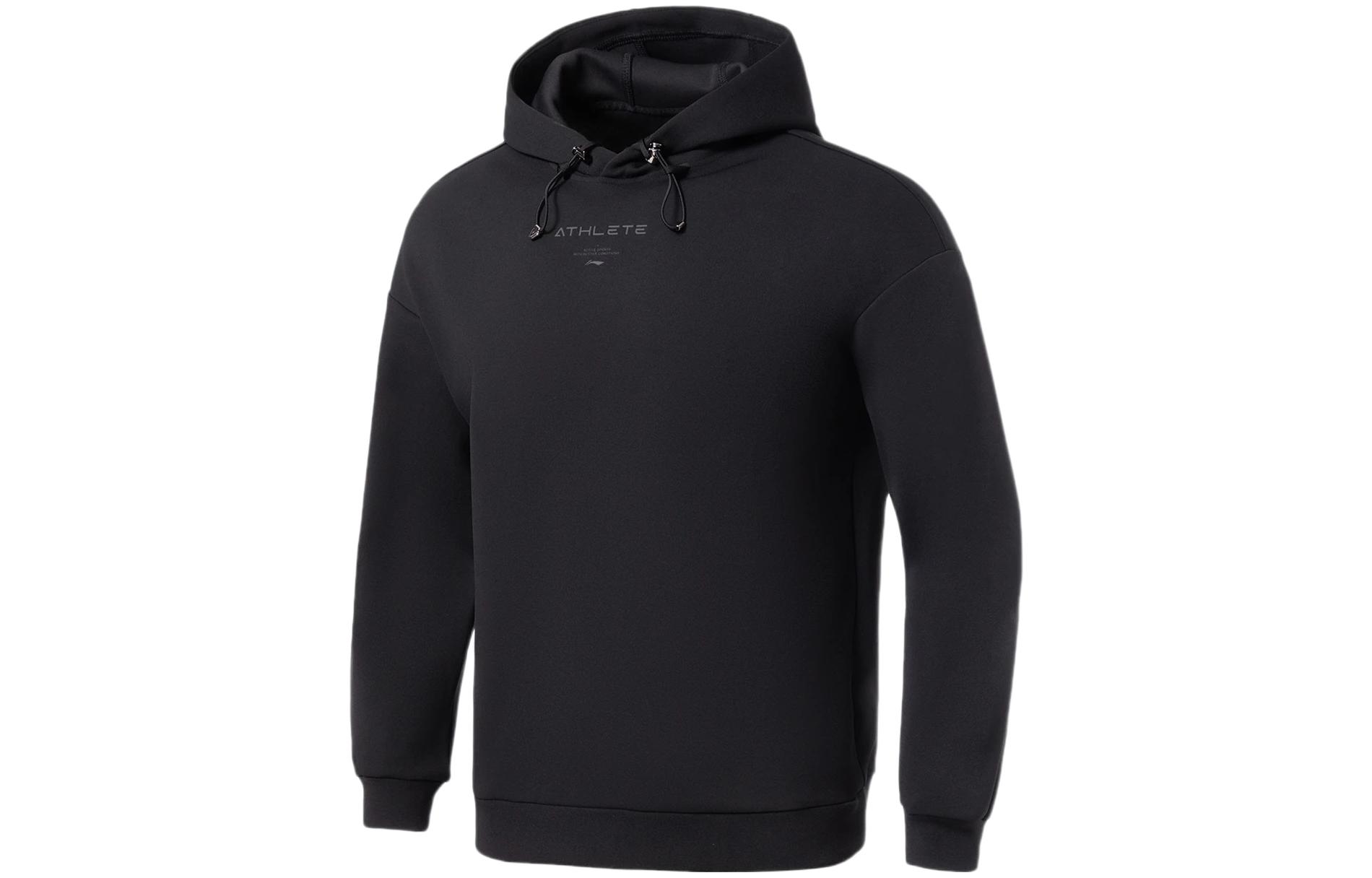 Li-Ning Fitness Series Oversized Pullover Hoodie Couples Black AWDS001-1