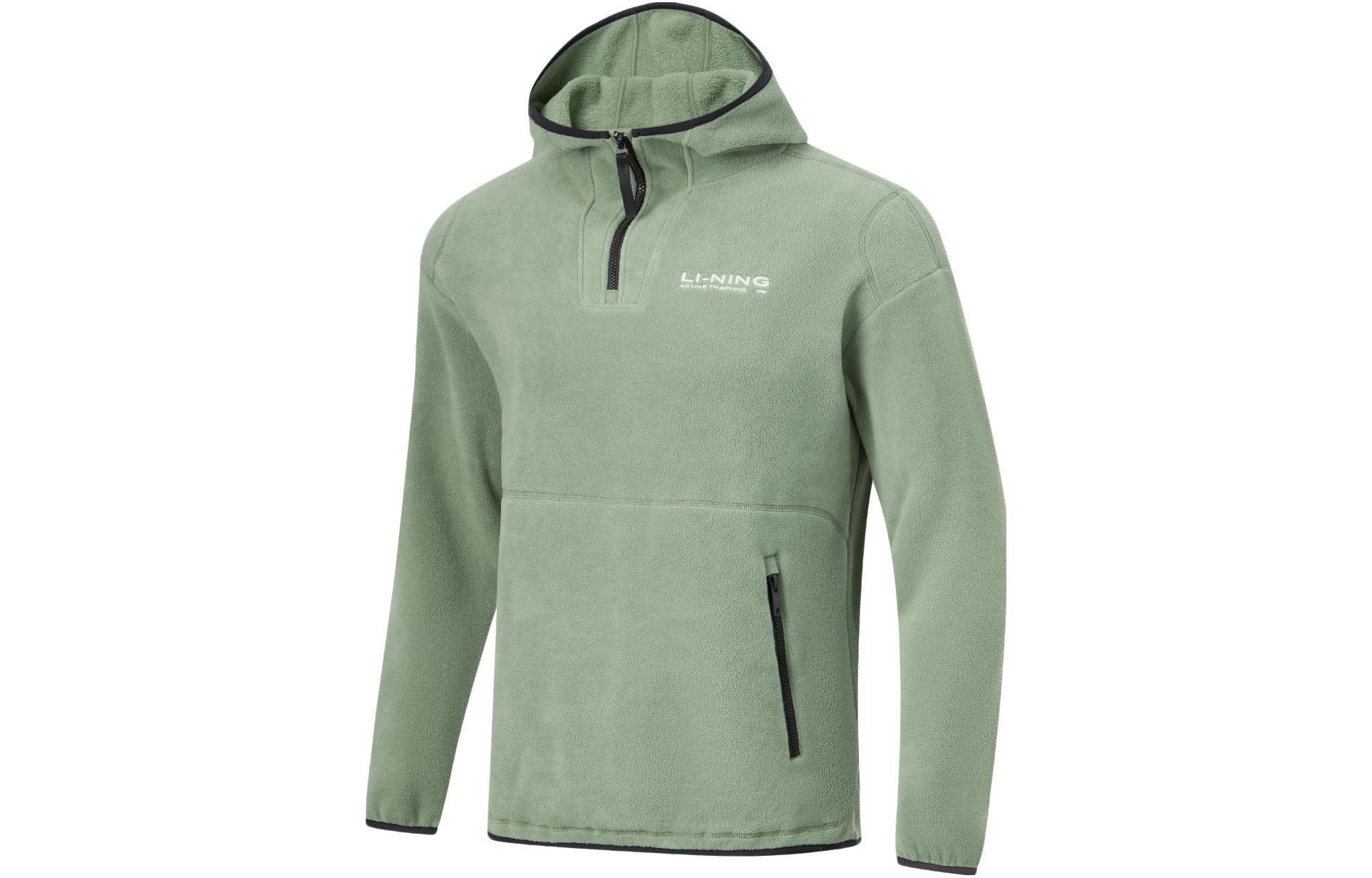 Li-Ning Fitness Series Pullover Fleece Sweatshirt Unisex Dark Sea Wave Color AWDTB31-4