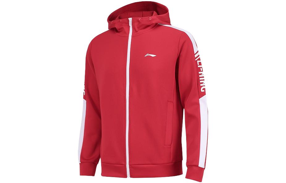 Li-Ning Fitness Series Red Long-Sleeve Sweatshirt with Logo Print AWDR459-6