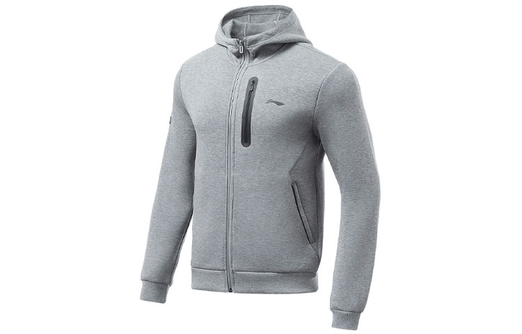 Li-Ning Fitness Series Reflective Casual Sports Hoodie Gray AWDR891-3