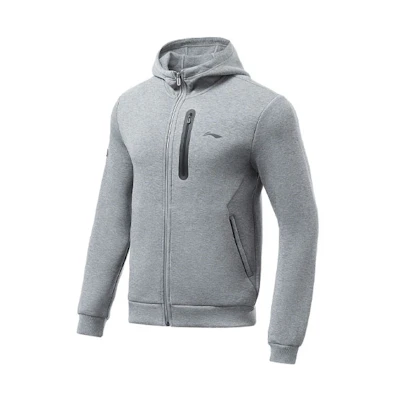 Li-Ning Fitness Series Reflective Casual Sports Hoodie Gray AWDR891-3