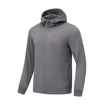 Li-Ning Fitness Series Solid Color Hooded Zip-Up Warm Sweatshirt AWDT797-3