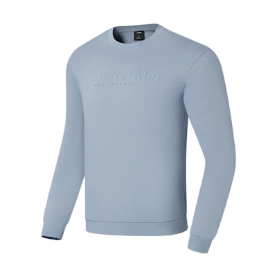 Li-Ning Fitness Series Solid Color Logo Crewneck Pullover Sweatshirt Blue AWDSA49-5