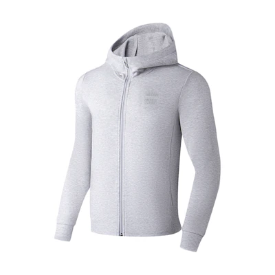 Li-Ning Fitness Series Solid Color Zip-Up Hoodie Light Gray AWDT113-8