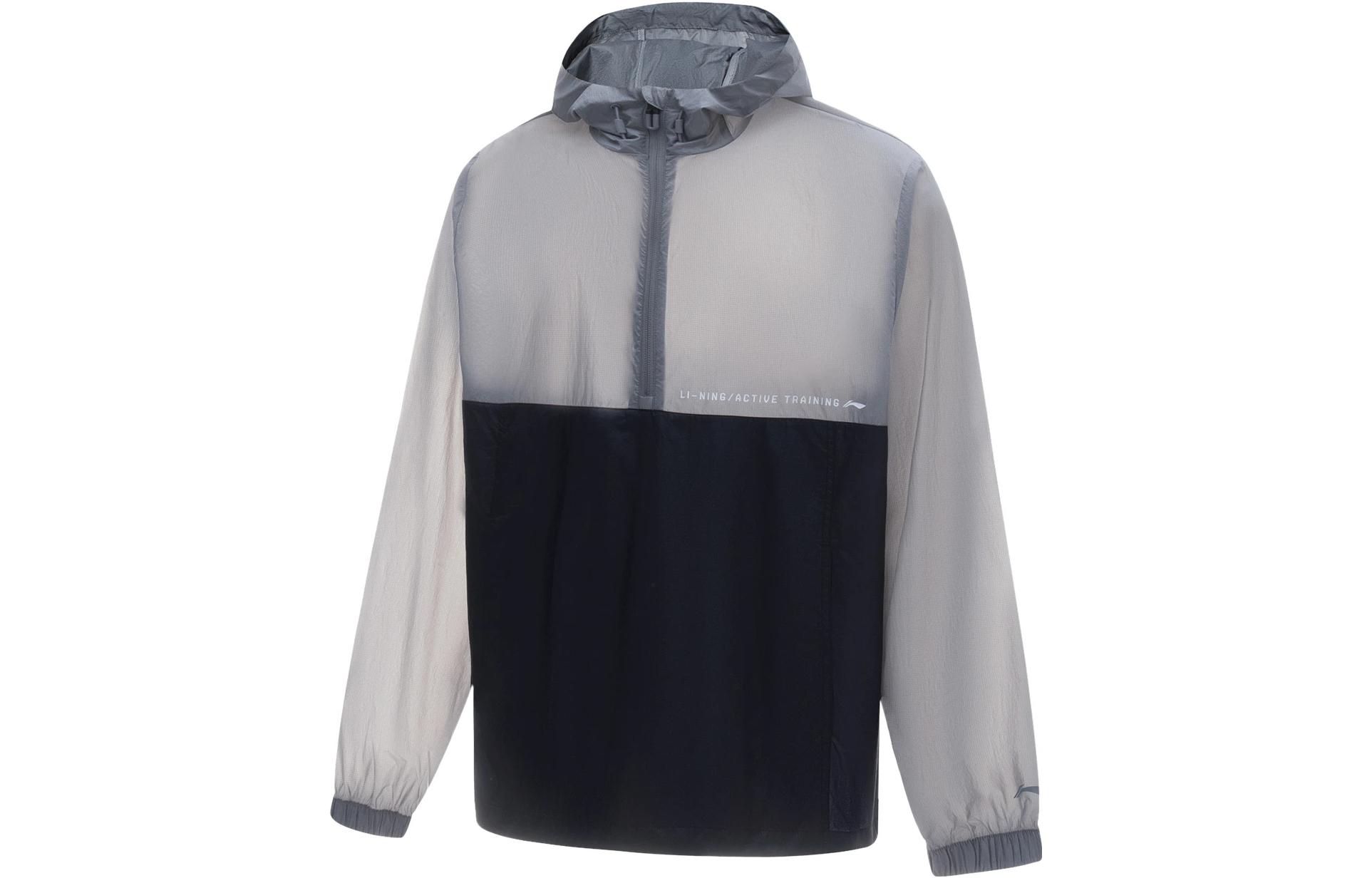 Li-Ning Fitness Series Solid Half-Zip Hooded Windbreaker Jacket AFDT545-3