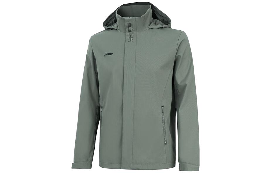 Li-Ning Fitness Series Water-Resistant Hooded Jacket Gray-Green AFDT753-2