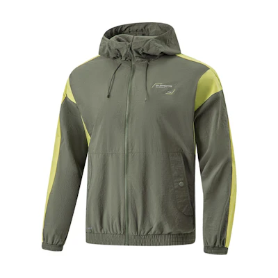 Li-Ning Fitness Series Water-Resistant Logo Print Windbreaker Jacket Green AFDU061-7