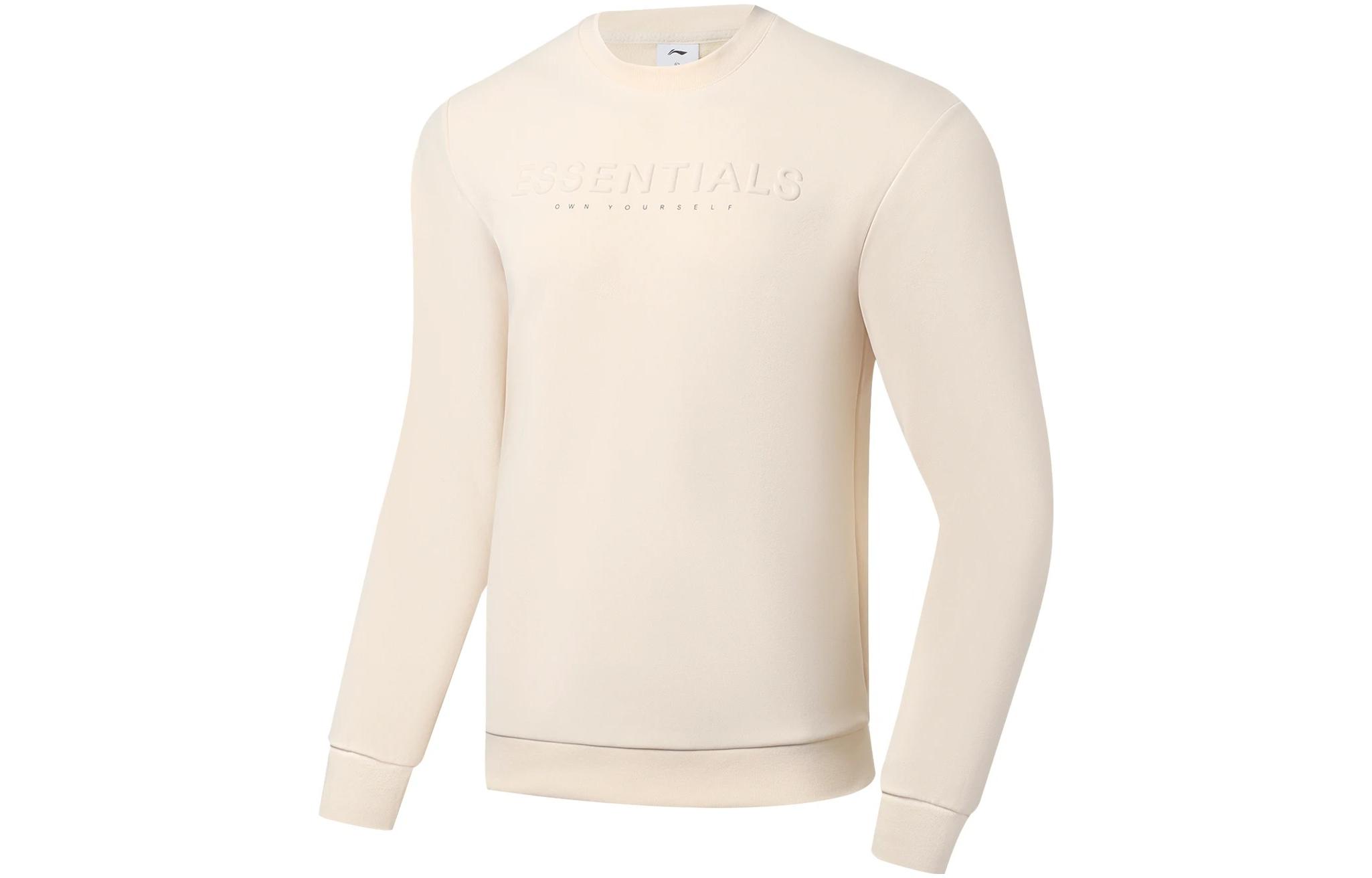 Li-Ning Fitness Series White Pullover Crewneck Sweatshirt for Men AWDSA49-2