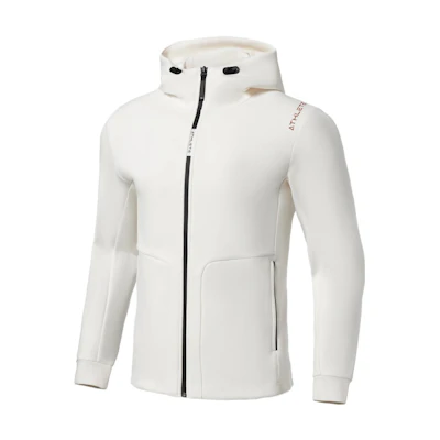 Li-Ning Fitness Series White Zipper Hoodie Jacket with Letter Print AWDS093-6