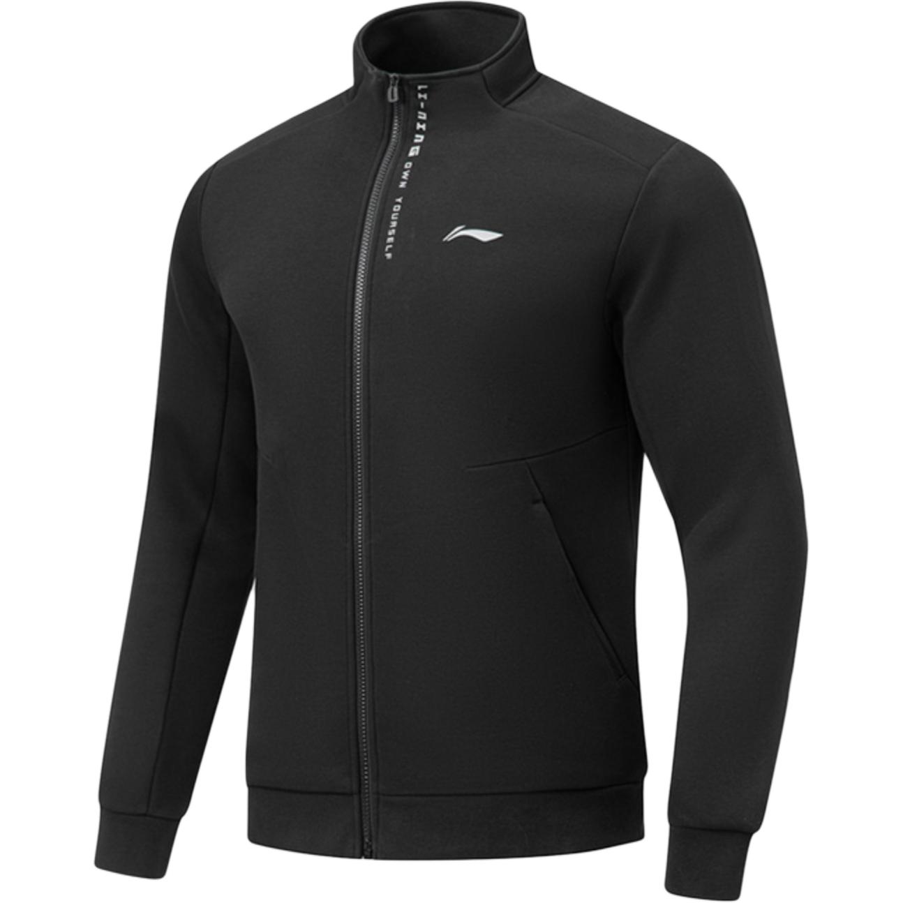 Li-Ning Fitness Series Zip-Up Black Long-Sleeve Casual Sweatshirt AWDTA61-1
