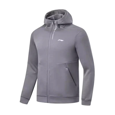 Li-Ning Fitness Series Zip Hoodie Smoke Gray Hooded Jacket AWDTA67-2