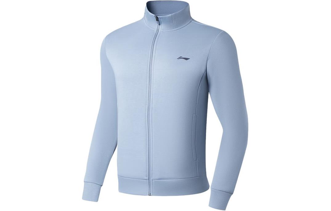 Li-Ning Fitness Training Jacket Full-Zip Hoodie Men’s Soft Grey Blue AWDSB77-4