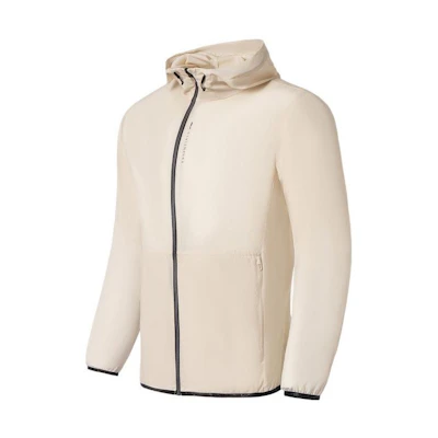 Li-Ning Fitness Water-Repellent Hooded Windbreaker Oatmeal Gray AFDS349-5