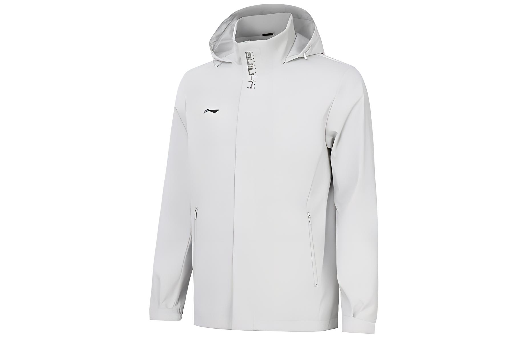 Li-Ning Fitness Water-Resistant Hooded Jacket Stone Gray. AFDT753-5