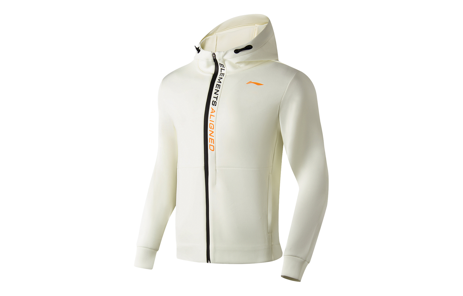 Li-Ning Fitness Zip-Up Hoodie Cream White Pullover Jacket AWDT051-2