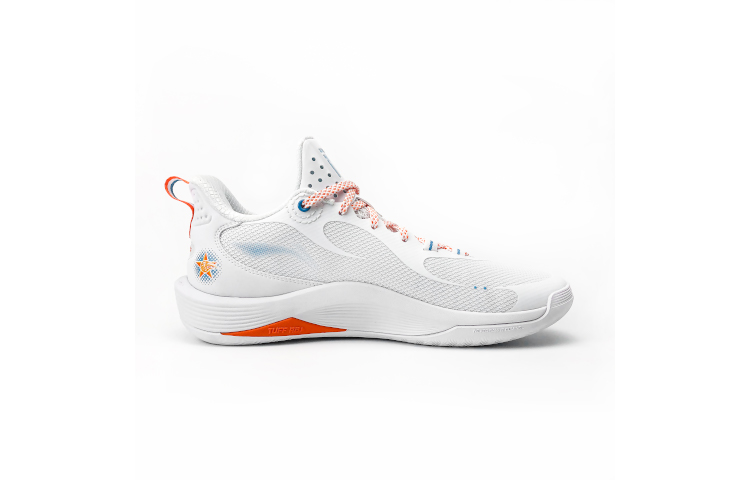 Order LiNing李寧 閃靈 CBA福建隊 舒適繫帶 減震防滑耐磨 低筒 籃球鞋 男款 白橙色