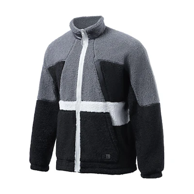 Li-Ning Fleece Basketball Jacket - Colorblock, Loose Fit, Dark Gray AFDR889-2