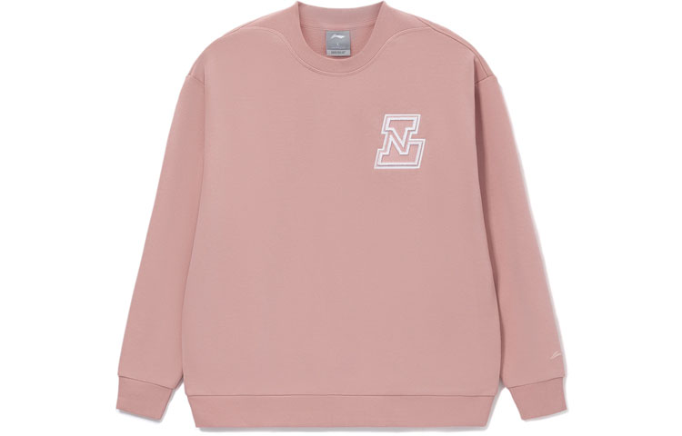 Li-Ning Fleece Crewneck Sweatshirt Winter Couple Style - Misty Rose Pink AWDRG92-2