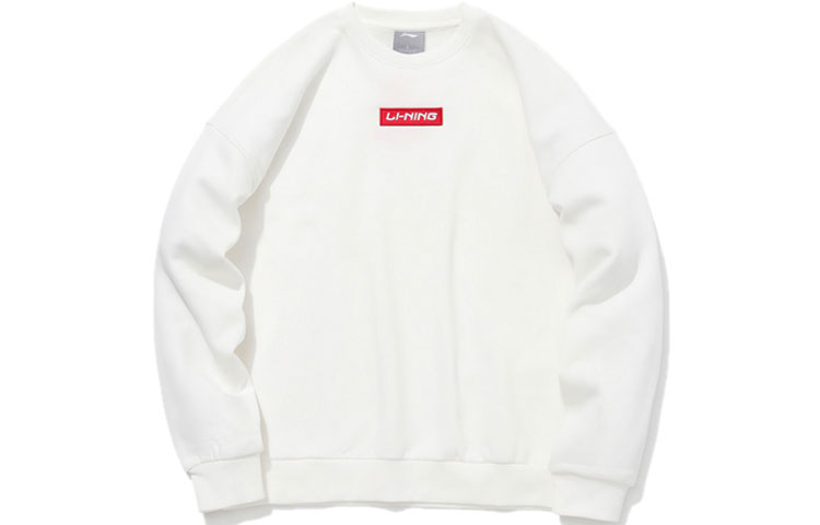 Li-Ning Fleece Crewneck Sweatshirt Winter Unisex - Off White AWDQ652-10