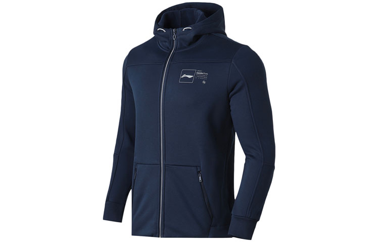 Li-Ning Fleece Hoodie Jacket Oversized Fit - Dark Blue AWDQ669-4
