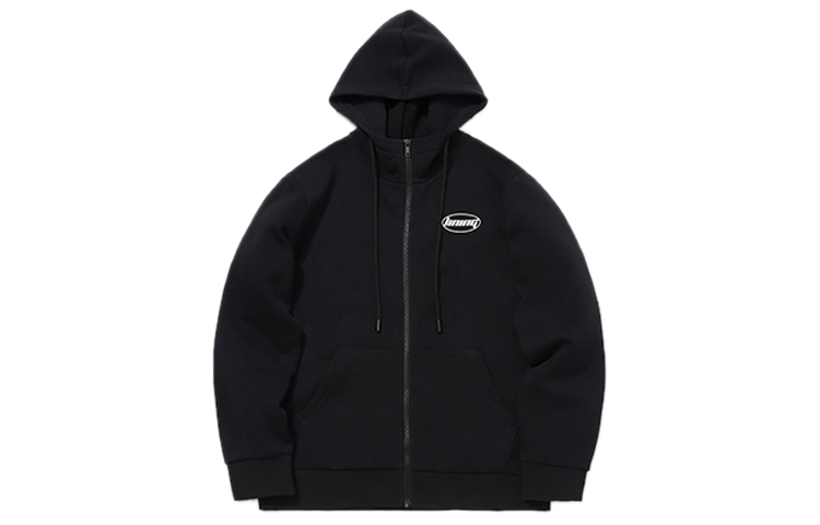 Li-Ning Fleece Hoodie Jacket with Logo in Standard Black AWDPD23-9