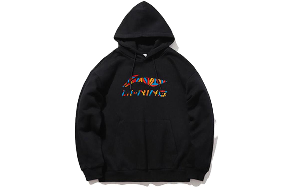 Li-Ning Fleece Pullover Black Sports Casual Warm Sweatshirt AWDSG81-16