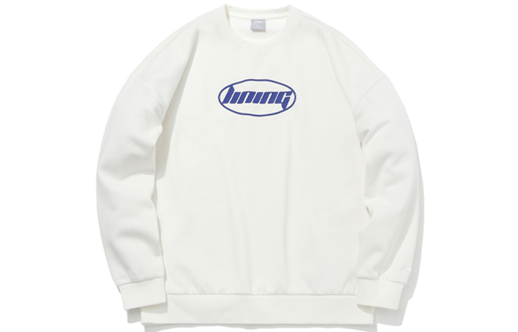 Li-Ning Fleece Pullover Sweater Unisex Couple Style - Off-White AWDQC98-1