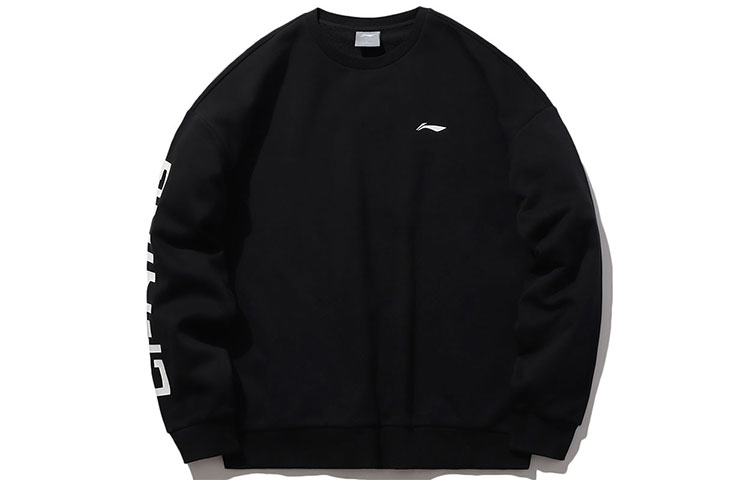 Li-Ning Fleece Pullover Sweatshirt Black - Sports Fashion Series AWDP932-26
