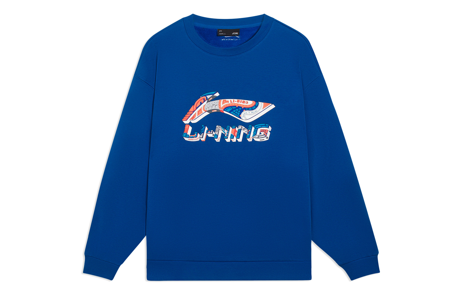 Li-Ning Fleece Warm Casual Long-Sleeve Sweatshirt Unisex in True Blue AWDSI59-4