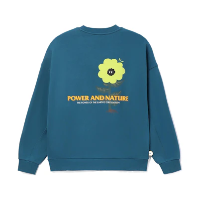 Li-Ning Floral Print Loose Crewneck Sweatshirt Blue - Sports Fashion Series AWDRF35-1