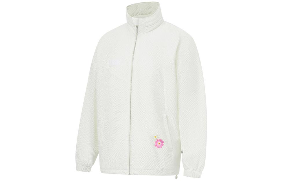 Li-Ning Floral Stand Collar Loose-fit Jacket Unisex White AFDT149-1