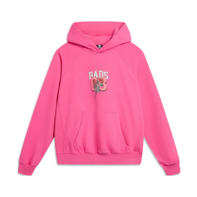 Li-Ning Fluorescent Pink Pullover Sweatshirt Unisex Letter Print AWDTC89-1