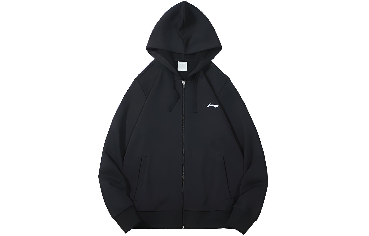 Li-Ning Football Series Black Zip-Up Hoodie Jacket AWDS421-1