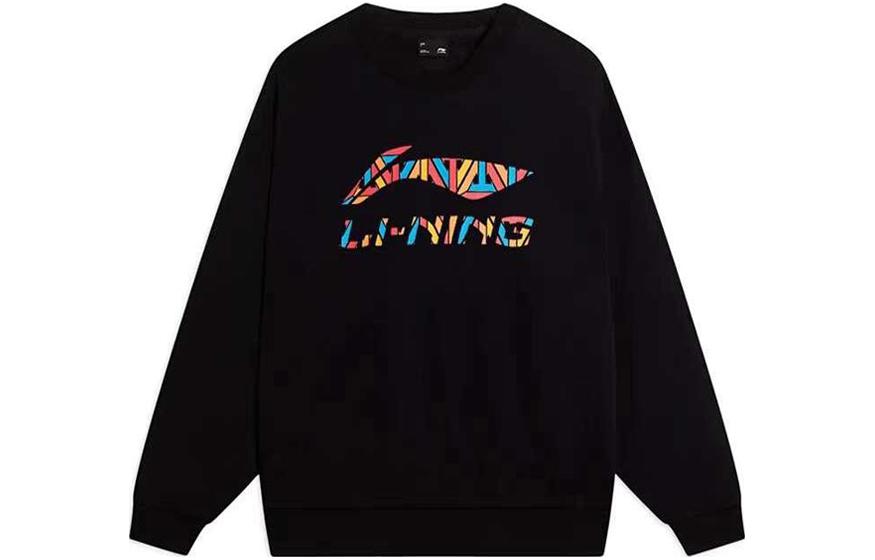 Li-Ning Football Series Graphic Logo Pullover Sweatshirt Unisex Black AWDRB35-1