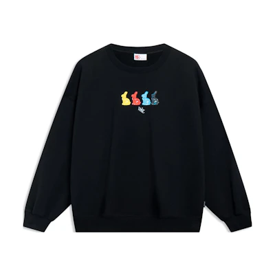 Li-Ning Fortune Crewneck Sweatshirt Black Unisex - Cartoon Print Design AWDT315-2