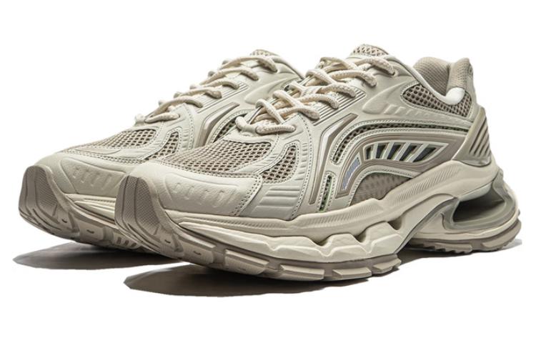 Lookbook 台灣李寧 烈駿BOW 減震防滑 低筒 跑步鞋 男款 綠灰色