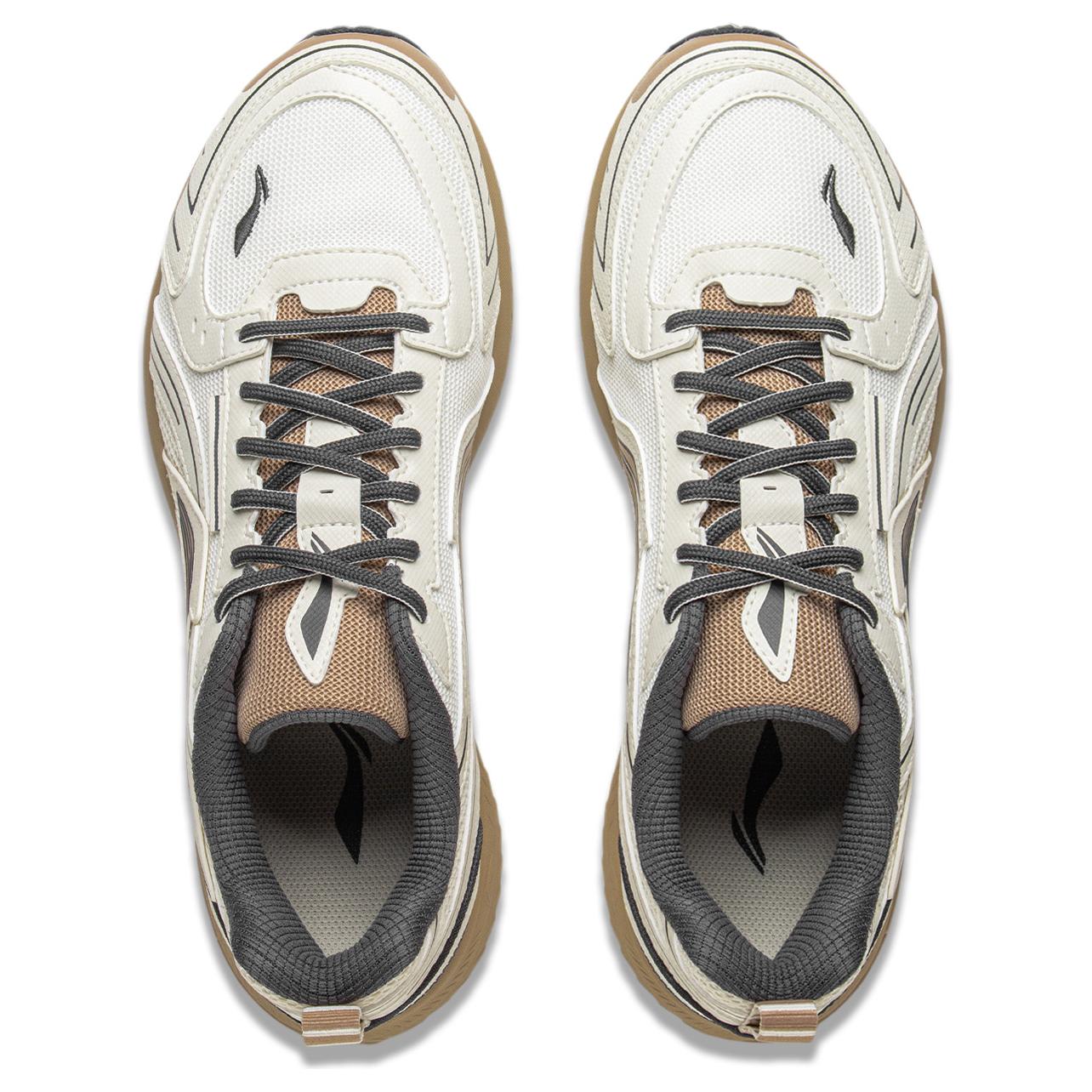 Shop LiNing李寧 扶搖1.5 經典復古 緩震回彈 穩定支撐耐磨防滑 低幫 休閒跑步鞋 男款 米白色