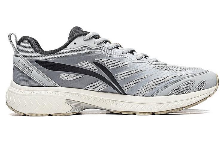 Order LiNing李寧 扶搖 織物合成皮 防滑耐磨透氣 低筒跑步鞋 男款 淺煙灰