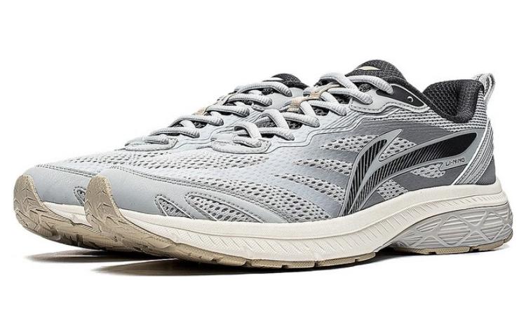 Lookbook LiNing李寧 扶搖 織物合成皮 防滑耐磨透氣 低筒跑步鞋 男款 淺煙灰