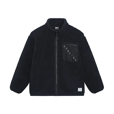 Li-Ning FW Series Winter Fleece Jacket Black with Stand Collar and Pockets AFDSA67-4